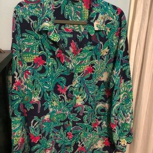 NEVER WORN Large Silk Lilly Pulitzer Top